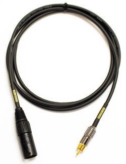 Gold XLRM to RCA (6 or 20 ft)