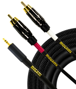 Gold 3.5mm TRS to Dual RCA